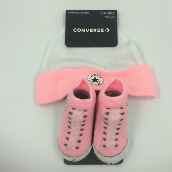 Converse Baby Girls Hat & Booties Gift Set - Picture 2 of 3